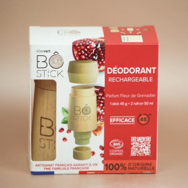 BÔ Nouvelle formule - Duo applicateur en bois et déodorant solide fleur de grenadier