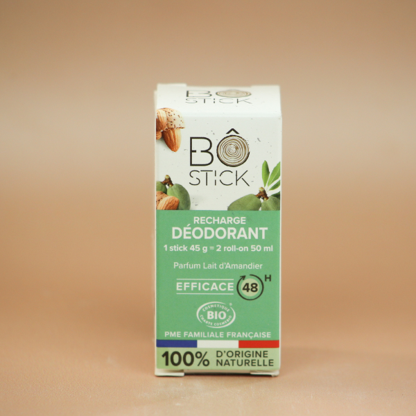 BÔ Nouvelle formule - Duo applicateur en bois et déodorant solide lait d'amandier